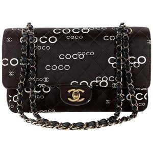Chanel COCO Logo Medium Double Flap Classic